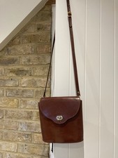 Vintage BALLY Bag, Rich Dark Tan Leather, Shoulder, Crossbody Bag.
