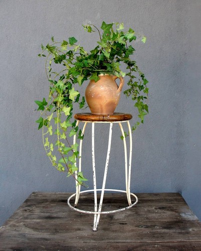 Vintage wood and iron - wood, stool