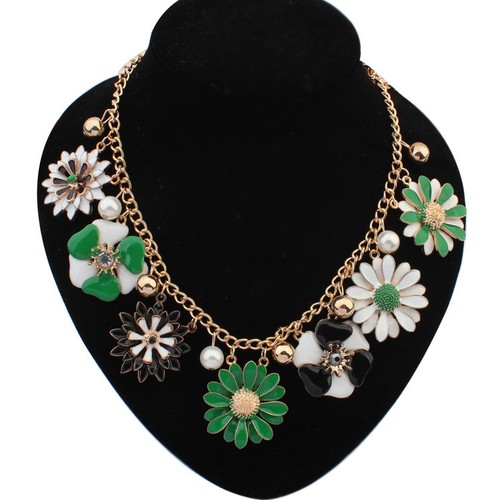 Gold chain colourful flower - chain,