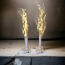 2 LED Cherry Tree Lamps Powered Either By Rechargeable Cables Or 3 AA Batteries