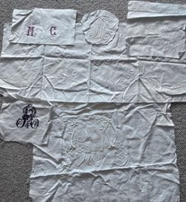 6 Vintage Monogram French Sheet Pieces
