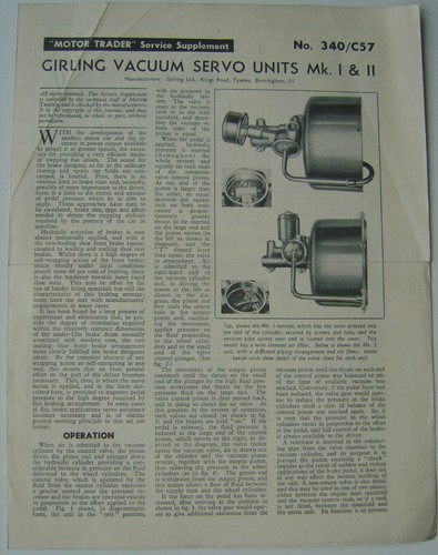 Girling vacuum servo - girling, units