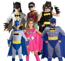 Child (R) BATMAN ROBIN BATGIRL DELUXE Superhero Girls Boys Fancy Dress Costume