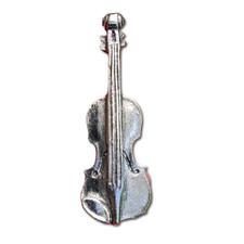 Violin Pin Pewter Badge Musical Instrument Brooch Lapel Tie Pin Coat Hat Scarf