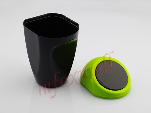Green rubbish trash can - rubbish,