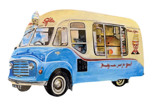 Ice cream van magnet - cream,