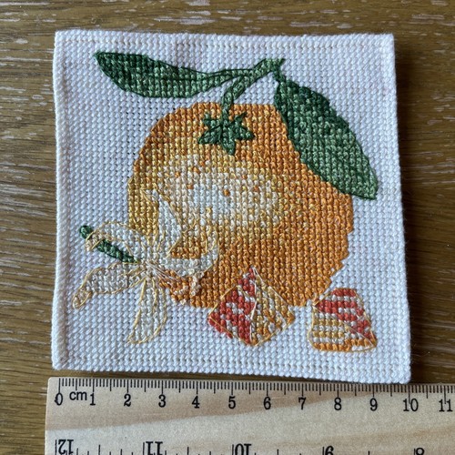 Completed cross stitch orange - completed,