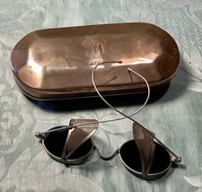 Antique 19th Century Green Lens Engine Driver/Railroad Spectacles & Copper Case.