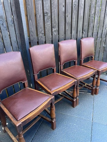 Jacobean oak dinning chairs - oak,
