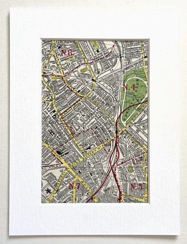 Vintage 1950 london map - london,