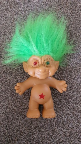 Vintage troll doll - green, hair