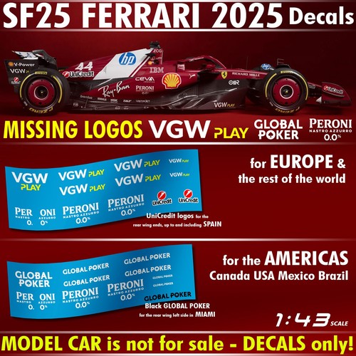 Ferrari 2025 decals vgwplay - ferrari,