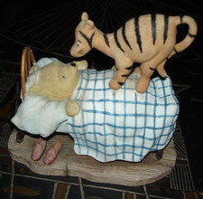 Classic Pooh Figurine Tigger Jumping On Pooh's Bed