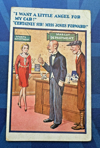 Motoring comic postcard 1939 - comic,