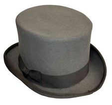 Grey Wool Top Hat 100% Wool Royal Ascot Felt Small Sizes Only Pre Loved Ex Hire