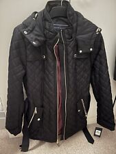 Tommy Hilfiger Women’s Black Jacket Hooded Belt New With Tags Medium