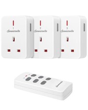 DEWENWILS Remote Control Plug Socket, 3 Pack Sockets and 1 Remote,Wireless Light