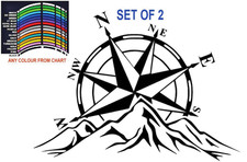2 COMPASS Camper Van Caravan  Stickers 7-9 yr life ANY COLOUR  28 x 20 cm