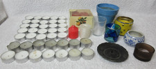 Joblot of New and Used Tealights, Small Candles, and Holders