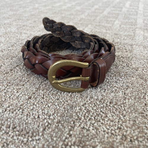Vintage leather braided belt - , 1
