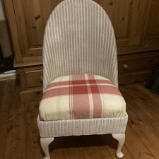 Lloyd Loom Lusty Bedroom Nursing Chair, Painted Sprung Upholstered Seat Cushion 