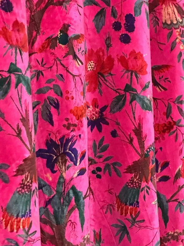 Boho pink velvet bird - pink,