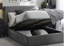 Shoreditch Grey Velvet Ottoman Storage Bed Frame 5ft King Size Elegant Bedroom