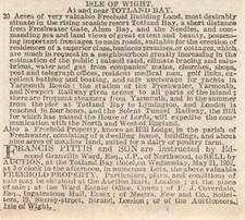 1902 30 Acres Of Building Land For Sale In Totland Bay Isle Of Wight & Hill Lodg