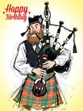 Happy Birthday Scottish Piper