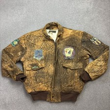 Leather Flying Jacket Adult X Large Brown Bomber Aviator Military Flight USA Men