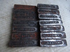 VINTAGE LETTERPRESS QUOINS, 7 PAIRS CHALLENGE COS HEMPEL