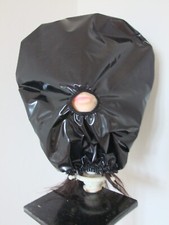 PVC Sissy Punishment Mask Black Vinyl Slave Hood Humiliation Roleplay Dom Domme