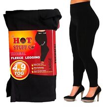 Women Ladies Plain Stretchy Soft Thermal Leggings Black Tummy Control Pants