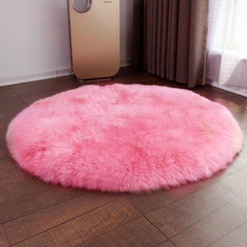 Lovely round shape shaggy area - round-shape,