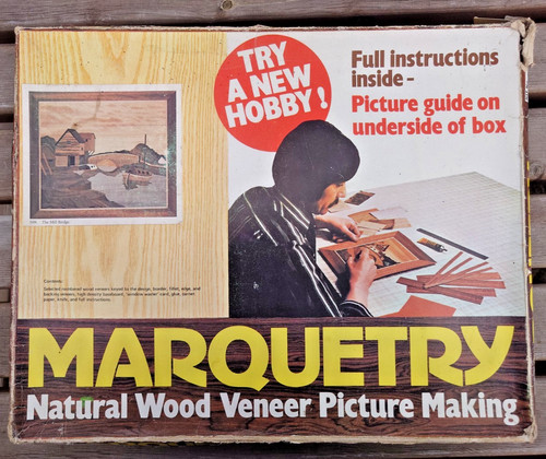 Boxed vintage marquetry set - vintage,