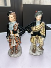 Vintage Scottish Kilt Wearing Figurines Tartan Skirt