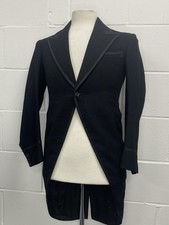 Vintage 1950's Black Tailcoat Morning Coat By Welsh Jefferies Eton Jacket L ??