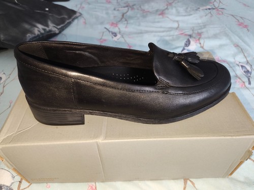 Clarks ladies black leather - ladies,