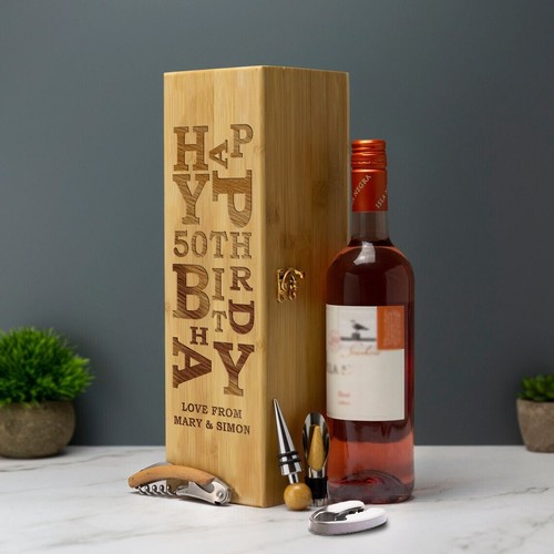 Personalised wooden wine - wooden,