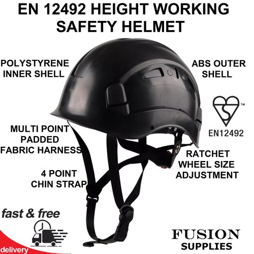 Black safety helmet en12492 - safety,