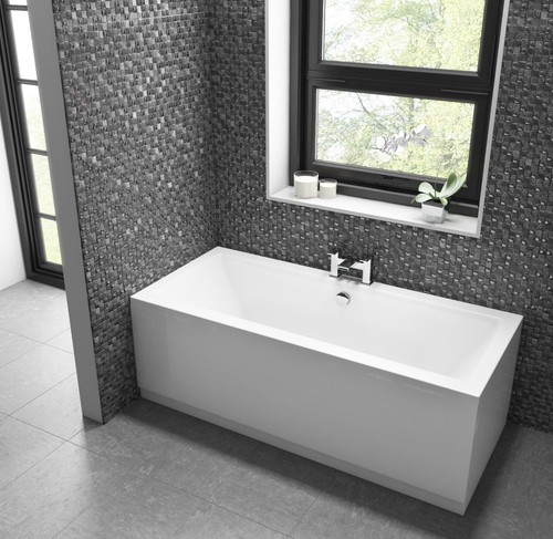 White double ended bath - double,