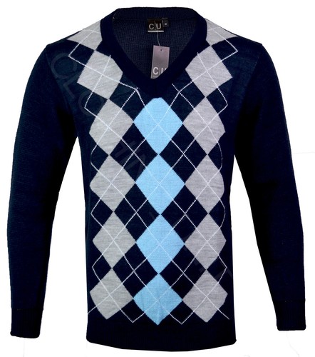 Mens argyle neck long - neck,