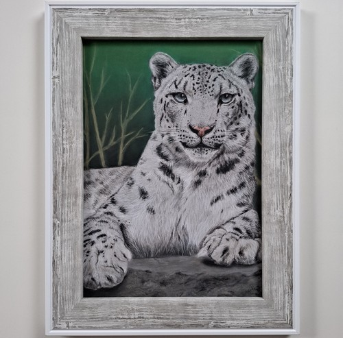 Original snow leopard art - snow,