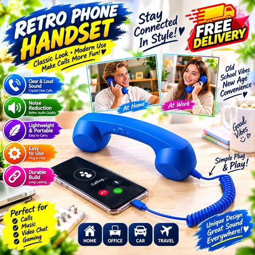 Retro telephone handset - telephone, for