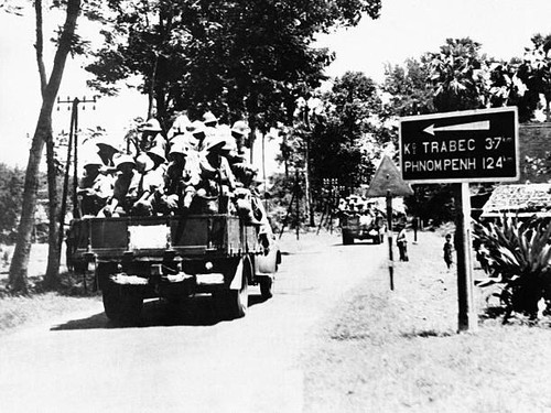 Japanese army soldiers enter