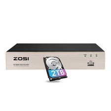 ZOSI CCTV DVR 8 Channel 2TB HDD 1080P Video Recorder Box AHD TVI VGA BNC H.265+