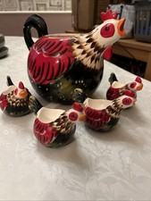 Rooster By Gallo Jug And 4 Egg