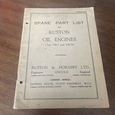 Ruston and Hornsby VQR & VQRN spare parts list