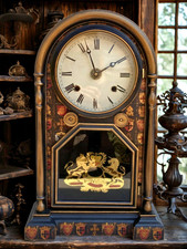 Clock Mantle Antique Heraldic Pendulum Upcycled  Bespoke