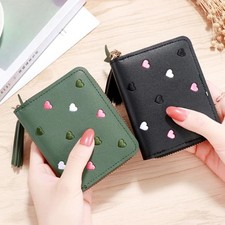 Lovely Cute Tassel Zipper Small Wallet Coin Purse PU Leather Card Bag